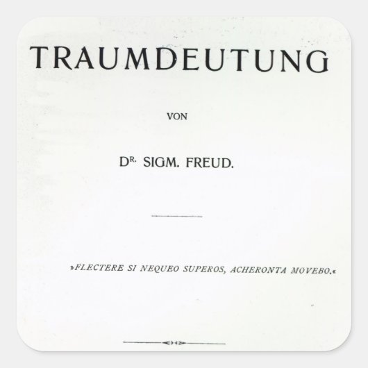 Titlepage naar Die Traumdeutung door Sigmund Freud Vierkante Sticker (Voorkant)
