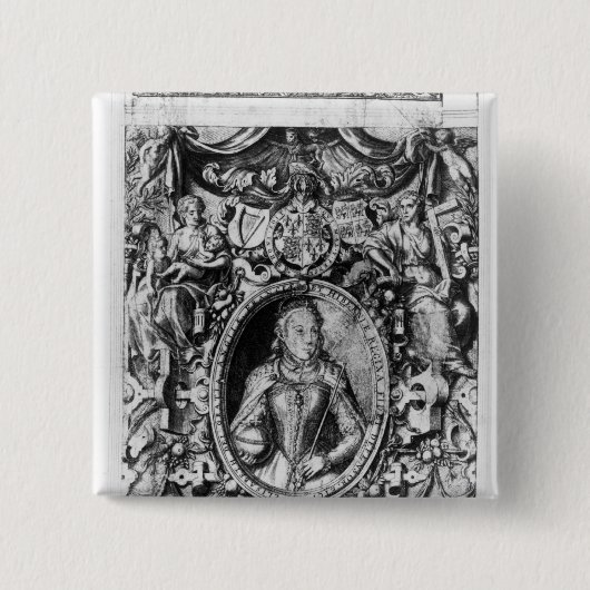 Titlepage of the Bishop's Bible, pub. 1568 Vierkante Button 5,1 Cm (Voorkant)