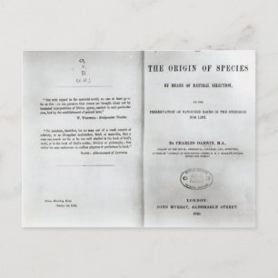 Titlepage to "On the Origin of Specin" Briefkaart