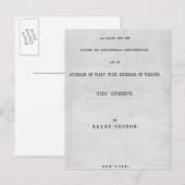 Titlepage to "Progress and Poverty" Briefkaart (Voorkant / Achterkant)