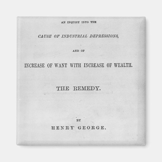 Titlepage to "Progress and Poverty" Magneet (Voorkant)