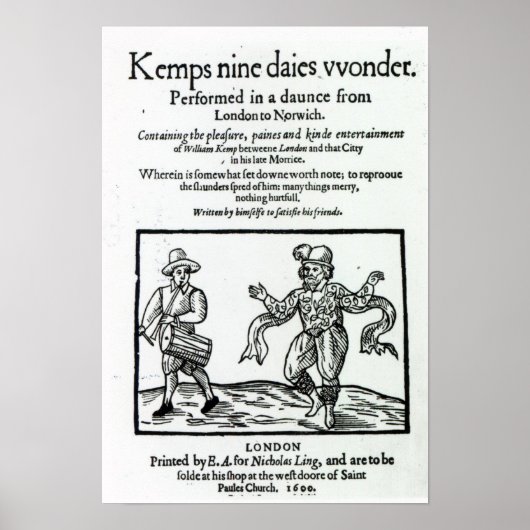 Titlepage to William Kemp's Poster (Voorkant)