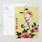 Titmouse and Peonies, Hiroshige Briefkaart (Voorkant / Achterkant)