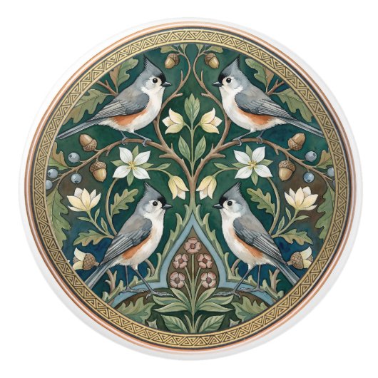 Titmouse Bird Ceramic Pull Knob Keramische Knop (Voorkant)