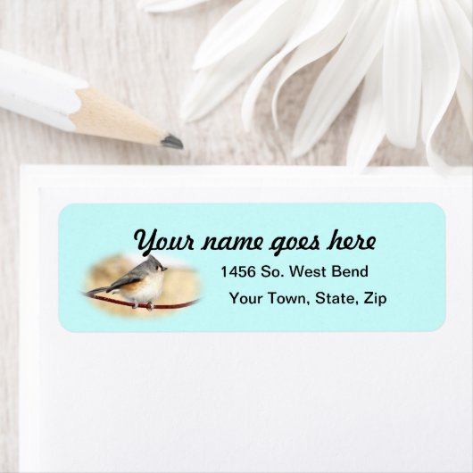 Titmouse Return Address Label - aanpassen (Insitu)
