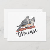 Titmouse Tufted Titmice Cute Bird Gift Briefkaart (Voorkant / Achterkant)