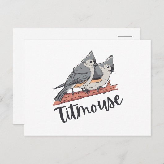 Titmouse Tufted Titmice Cute Bird Gift Briefkaart (Voorkant / Achterkant)