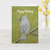 Titmuis in Soft Pastel Kaart (Gele Bloem)