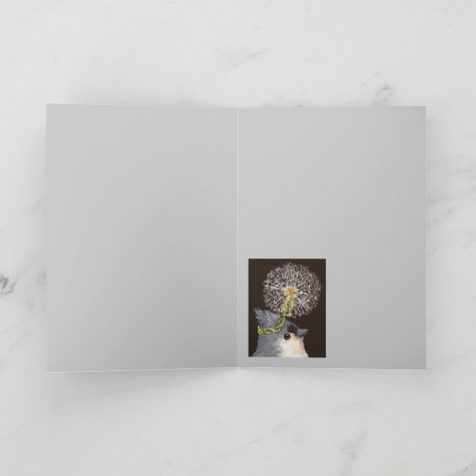 titmuis met andelion-kaart Leah Kaart (Binnen)