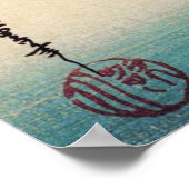 Titmuizen op een Cherry Branch, Hiroshige Poster (Hoek)