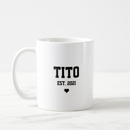 Tito Oom Zwangerschapsaankondiging Geschenk Koffie Koffiemok (Links)