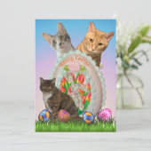 Tito, Taz, Annie Cat Pasen Groeten Platte Kaart (Staand voorkant)