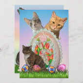 Tito, Taz, Annie Cat Pasen Groeten Platte Kaart (Voorkant / Achterkant)