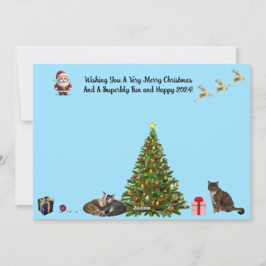 Tito, Taz en Annie wensen je een poezenkerstmis Feestdagenkaart (Achterkant)