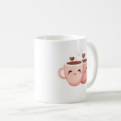 Titre Mug Blanc avec Illustration de Tasses Rose e Koffiemok (Voorkant rechts)