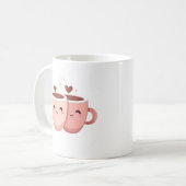 Titre Mug Blanc avec Illustration de Tasses Rose e Koffiemok (Voorkant links)