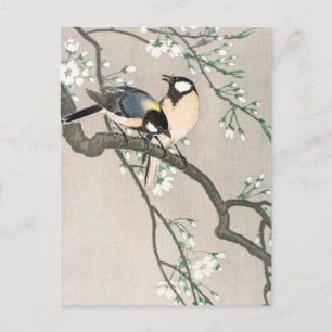 Tits op Cherry Branch - Ohara Koson - kunst Briefkaart