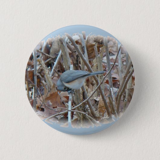 Titted Titmouse Songbird Coordinating Items Ronde Button 5,7 Cm (Voorkant)
