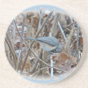 Titted Titmouse Songbird Coordinating Items Zandsteen Onderzetter