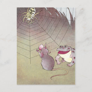 Tittle-Mouse en Garden Toad Meet Spider Briefkaart