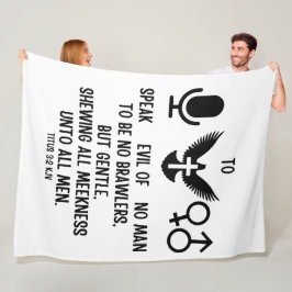 Titus 3:2 KJV Bijbel Verse Quote Fleece Deken