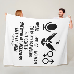 Titus 3:2 KJV Bijbel Verse Quote Fleece Deken