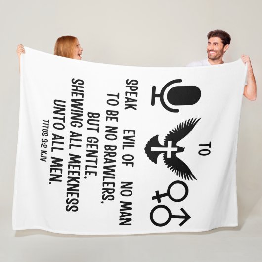 Titus 3:2 KJV Bijbel Verse Quote Fleece Deken (In situ)