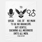 Titus 3:2 KJV Bijbel Verse Quote Fleece Deken (Voorkant)
