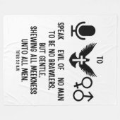 Titus 3:2 KJV Bijbel Verse Quote Fleece Deken (Voorkant (Horizontaal))