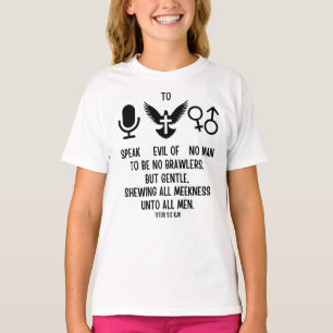 Titus 3:2 KJV Bijbel Verse Schrift Quote Meisje's T-shirt