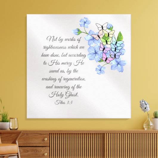 Titus 3:5 canvas afdruk (Insitu (Woonkamer))