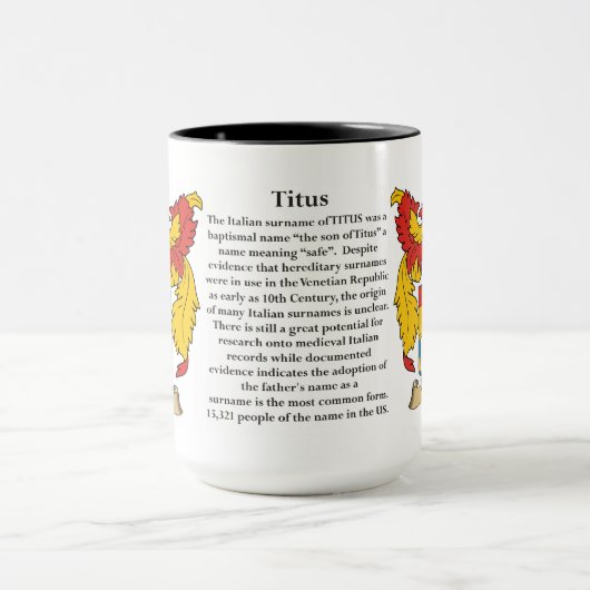 Titus Family Coat of Arms Mok (Midden)