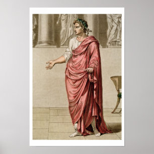 Titus, kostuum voor "Berenice" door Jean Racine, v Poster