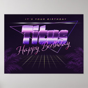 Titus Name Vorname retro Poster Geburtstag