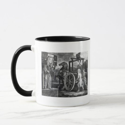 Titus Oates op de derde dag van zijn straf Mok (Links)