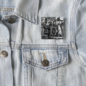 Titus Oates op de derde dag van zijn straf Vierkante Button 5,1 Cm (In situ)