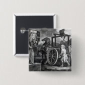 Titus Oates op de derde dag van zijn straf Vierkante Button 5,1 Cm (Voorkant /achterkant)