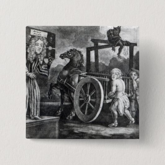 Titus Oates op de derde dag van zijn straf Vierkante Button 5,1 Cm (Voorkant)