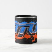 Titus Vorname Name Graffiti blue orange Tasse Mok (Midden)