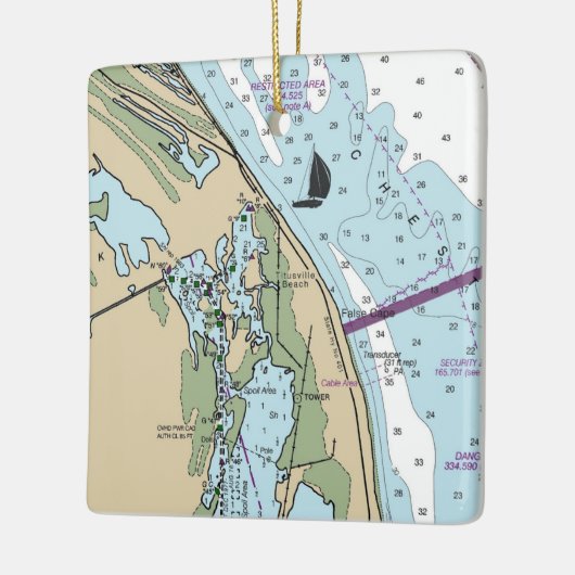 Titusville Beach Florida Chart Keramisch Ornament (Links)