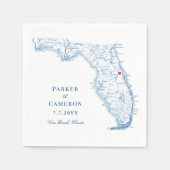 Titusville Florida Kaart Elegante bruiloft Servet (Voorkant)