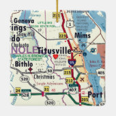 Titusville Florida Map Keramisch Ornament (Achterkant)