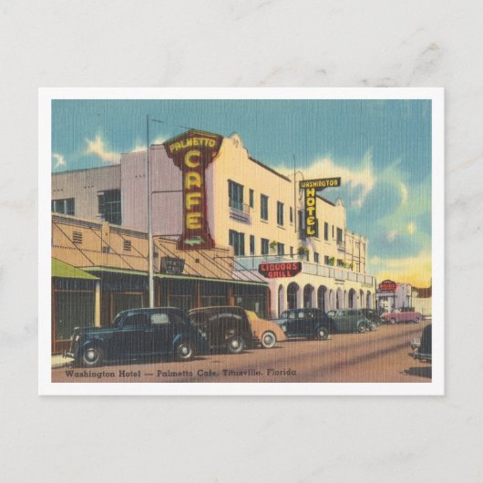 Titusville, Florida  straatbeeld jaren '40 Briefkaart (Voorkant)