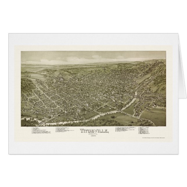 Titusville, PA Panoramic Map - 1895 (Voorkant Horizontaal)