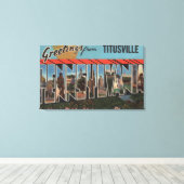 Titusville, Pennsylvania - Grote letterscènes Canvas Afdruk (Insitu (Houten vloer))