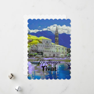 Tivat Montenegro, modern  postcard, Coast Travel A Feestdagenkaart