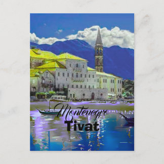 Tivat Montenegro, modern  postcard, Coast Travel A Feestdagenkaart
