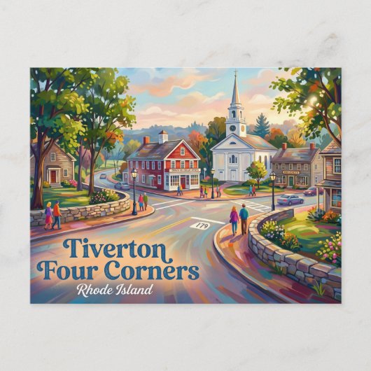 Tiverton Four Corners Rhode Island Briefkaart (Voorkant)