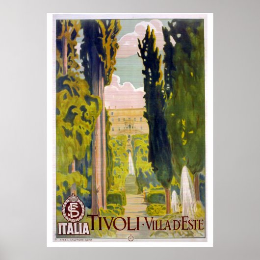 Tivoli en de Villa D'Este Poster (Voorkant)