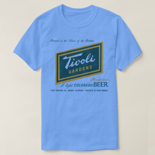 Tivoli Gardens Bier Retro Deunct Breweriana T-shirt (Design voorkant)